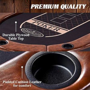Người kế Nhiệm 10-Player Texas Poker bảng với dát Đèn Led 2 USB 2 Type-C cổng xách tay blackjack gấp lưu trữ tính năng - Product Image 4
