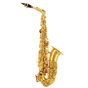Saxofón alto Eb <span class=keywords><strong>para</strong></span> estudiantes, modelo de estudiante, cuerpo de latón con acabado de laca dorada con llave F # alta <span class=keywords><strong>para</strong></span> principiantes y bandas escolares - Product Image 1