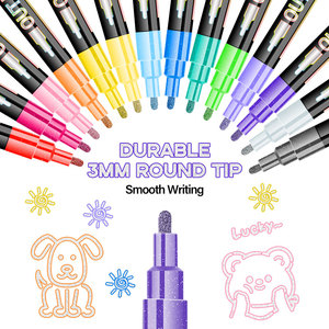 Nguồn Nhà Máy Cổ Phiếu 8 12 Màu Sắc Thông Tư Đôi Phác Thảo Kim Loại Đánh Dấu Bút Dòng Kép Đánh Dấu Thiết Lập Cho Làm Thiệp Chúc Mừng Thẻ - Product Image 2