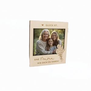 Cadre photo magnétique en bois naturel écologique pour mini-réfrigérateur, artisanat pour la fête des Mères, cadeau commémoratif de grossesse et de naissance - Product Image 3