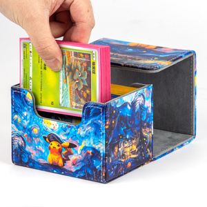 Boîte de pont pour carte Pokemons motif créatif personnalisé étui de cartes à jouer en cuir PU <span class=keywords><strong>Magic</strong></span> the Gathering 100 + MTG <span class=keywords><strong>Commander</strong></span> <span class=keywords><strong>Deck</strong></span> Box - Product Image 4