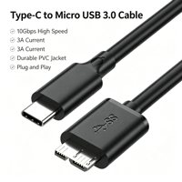 Câble USB Type C vers Micro USB à haute vitesse avec gaine en PVC pour la charge et le transfert de données des appareils mobiles