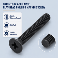 Vis à tête fraisée Phillips noires M3 M4 M5, vis à tête plate large type parapluie pour l'électronique et le mobilier