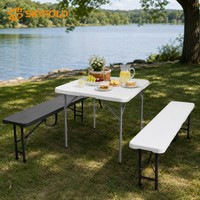 Table à manger carrée pliable intelligente, plateau en polyéthylène haute densité, portable, facile à nettoyer, pour petit appartement, meubles de maison