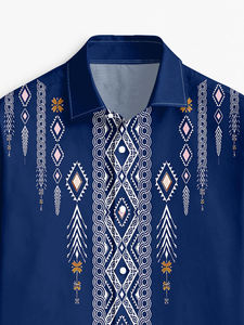 <span class=keywords><strong>ชุด</strong></span>เดรสแขนยาวระบายอากาศสำหรับ2XL เสื้อเชิ้ตผ้าซาตินแบบลำลองติดกระดุมพิมพ์ลายดอกไม้สไตล์<span class=keywords><strong>จีน</strong></span> - Product Image 3