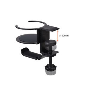 Ajustável girando braço braçadeira metal Headphone Stand Headset gancho Hanger Mount com porta-copos - Product Image 2