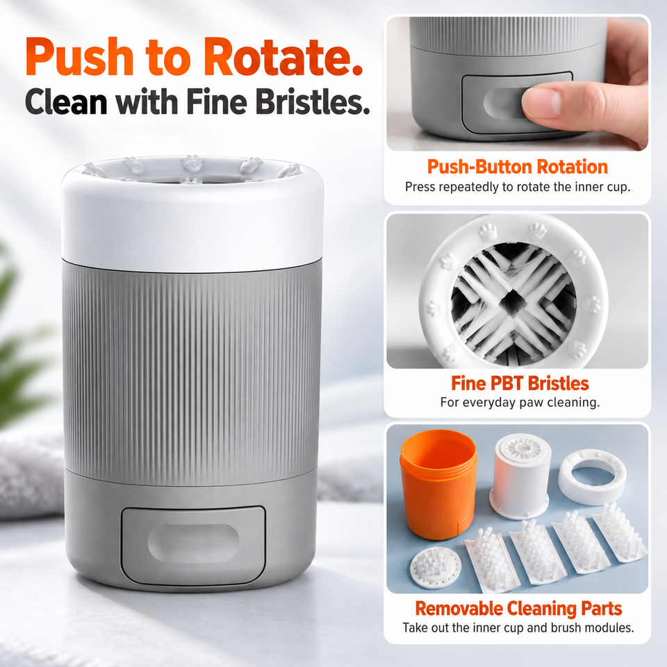 OEM Pet Foot Washing Cup Portable Semi-Automatic Reusable Soft Brush ...