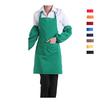 Tabliers écologiques en polyester Beckon avec poches, options de broderie ou d'impression pour cadeaux promotionnels et salons professionnels