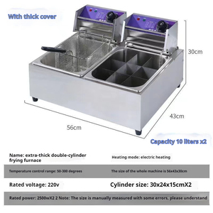 Snelle Verzending Dubbele Cilinder 8l + 8l Automatische Donuts Frituur Machine Vacuüm Groenten Frituur Machine Elektrische Friteuse