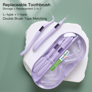 Marca ortodoncia en forma de L cepillos interdentales <span class=keywords><strong>limpiador</strong></span> de huecos de dientes portátil cabezales de repuesto de plástico DuPont ortodoncia limpia - Product Image 2