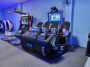 Simulador de movimiento electrónico 4 jugadores oscuridad nave espacial Realidad Virtual carreras máquina de juego de vuelo de movimiento completo para centro de juegos - Product Image 4