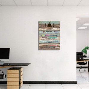 Ispiratore rustico religioso della bibbia verso muro arte tela cristiana supporto per il soggiorno bagno regali religiosi - Product Image 1