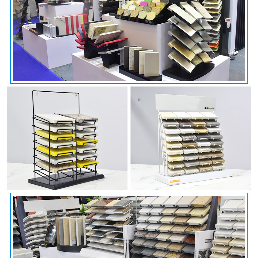 Wholesale Factory Mosaic Table Top Racks Custom Marble Sample Table Stone Stand Countertop Granite Ceramic Tile Display Rack