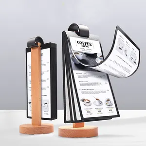 100*200Mm Đế Gỗ PVC Cơ Sở Xoay Thẻ Để Bàn Thẻ Menu Cho Nhà Hàng Quán Cà Phê