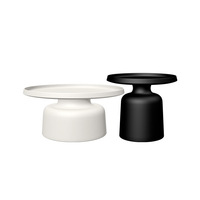 Table basse minimaliste en forme de champignon, table d'appoint ronde en acier inoxydable, noir et blanc, petite table d'appoint pour la décoration de la maison