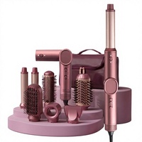 Sèche-cheveux brosse 7 en 1 haute vitesse 110 000 tr/min léger avec technologie ionique négative pour un séchage rapide, un lissage et des boucles