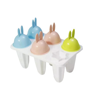 Molde de silicona flexible HALO sin BPA para helados, con forma de conejo, para hacer paletas con asa para niños pequeños - Product Image 4