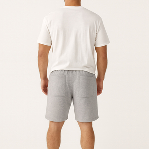 Pantaloncini Sportivi Larghi da <span class=keywords><strong>Uomo</strong></span> FB Personalizzati, <span class=keywords><strong>Bermuda</strong></span> di Alta Qualità in 100% Cotone Pesante per Corsa - Product Image 2