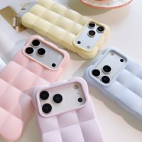Coque personnalisable DIY tendance pour iPhone 18 17 Pro Max, effet 3D nuage, toucher doux, protection intégrale antichoc, couleur unie mignonne