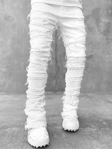 <span class=keywords><strong>Pantaloni</strong></span> da uomo personalizzati con <span class=keywords><strong>bottoni</strong></span> da uomo alla moda Jeans impilati con <span class=keywords><strong>bottoni</strong></span> <span class=keywords><strong>laterali</strong></span> da uomo - Product Image 6