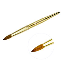 Pinceau à ongles en acrylique Joy Rich 2026, en poils de Kolinsky 100% avec manche en métal doré, idéal pour les salons de beauté et le vernis à ongles – Nouvelle collection en promotion