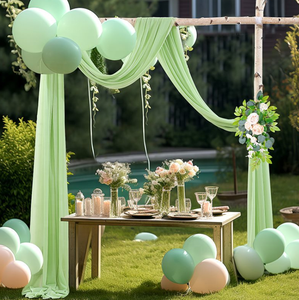 Vente en gros de rideaux en mousseline de soie rideaux transparents pour <span class=keywords><strong>mariage</strong></span> draperie cérémonie décoration <span class=keywords><strong>mariage</strong></span> plafond rideaux en arc - Product Image 4