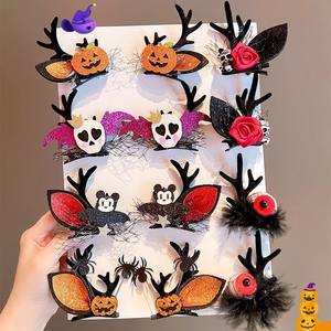 Nuevas Diademas de Halloween para Fiestas de Disfraces, Accesorios para el Cabello con Diseño de Calabaza y Murciélago Espeluznante, con Pinzas para el Cabello, para Niños - Product Image 1