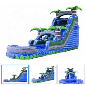 Grand toboggan aquatique gonflable en PVC bleu Magic avec châteaux gonflables pour jardins publics et aéroports - Product Image 6