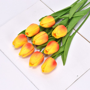 LBT126 Pu tulipán simulación flor falsa boda fiesta hogar Decoración flor flores decorativas <span class=keywords><strong>y</strong></span> coronas tulipán Artificial - Product Image 5