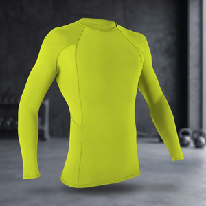 Custom Printed Breathable Anti-Bacterial <b>Compression</b> Rash Guard <b>Men's</b> Full Sleeve T-<b>shirt</b> Spandex/Polyester Sport Apparel OEM - Product Image 2