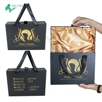 Boîte cadeau de luxe personnalisée avec logo, doublée de satin, avec ruban, pour emballage d'extensions de cheveux et accessoires de perruques