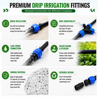 Raccord de tuyau d'irrigation agricole en plastique bleu de 16 mm, 12 mm, 17 mm, à barbillon pour la connexion des bandes goutte-à-goutte