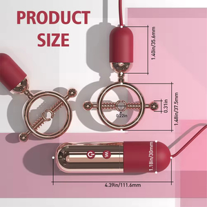 Vibrateur portable pour femme, pinces à tétons, mini stimulation du point G, 10 fréquences, étanche IPX7, rechargeable par USB, godemiché à sangle - Product Image 3