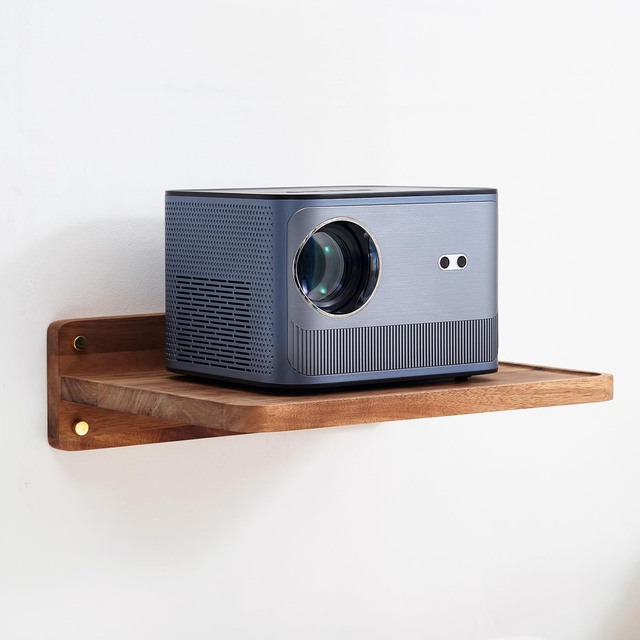 Acacia Wood Projector Shelf Standing Type 14.2"x11" Floating Shelf Rack Holder Living Room/Bathroom/Kitchen