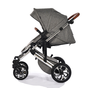 Carrinho de bebê luxuoso 3 em 1 com berço e rodas de assento de carro chique - Product Image 4