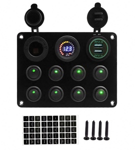 Interruptor de combinación de cabina de vehículo recreativo para coche, interruptor de ojo de gato de 8 bits, cargador de coche, fuente de alimentación USB + pantalla digital de voltaje - Product Image 6