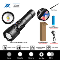 Lampe torche tactique laser 30W, puissante, rechargeable, lampe torche LED rechargeable