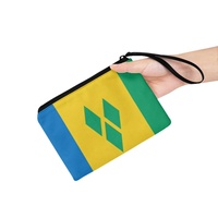 Dompet Koin Cetak Digital Kanvas Bergaya Bendera Saint Vincent dan Grenadines, Dompet Penyimpanan Mini dengan Ritsleting untuk Penggunaan Sehari-hari