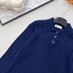 Suéter de Punto Trenzado para Mujer, Manga Larga, Cierre de Botones, Estilo Casual - Product Image 5