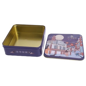 Usine en gros carré Cookie <span class=keywords><strong>Biscuit</strong></span> métal boîte de rangement bonbons <span class=keywords><strong>chocolat</strong></span> étain conteneur emballage - Product Image 4