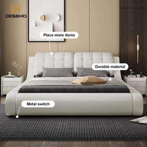 Modern Design Smart Leather Queen Size Multifunctional Smart Luxury <strong>Bed</strong> with <strong>TV</strong> Sleep Storage Sofa <strong>Bed</strong> Bedroom Furniture Set - Product Image 3