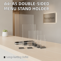 Support de menu double face en plastique pour cartes de visite et porte-affiches A4/A5 pour publicité de table