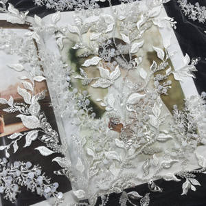 Tissu de dentelle de mariée de luxe Dentelle de broderie perlée - Product Image 6