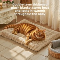 Canapé-lit pour chat en peluche toutes saisons, à carreaux, avec housse en coton amovible, lavable en machine, coussin orthopédique, portable, confort de luxe