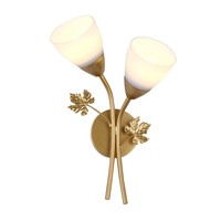 Applique murale post-moderne pour couloir, chambre à coucher, chevet, style américain, en verre, double tête E27, noir et or, pour hôtel