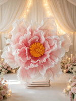 Tige de pivoine artificielle sur mesure, couleurs variées, fleur en voile de luxe, branche unique pour décoration haut de gamme de fêtes et événements