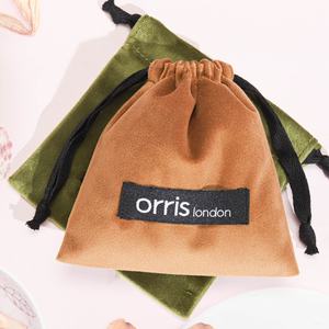 10*12Cm yumuşak mavi yeşil kahverengi kadife kılıfı seyahat çantaları özel Logo baskılı hediyelik takı ipi kozmetik kadife çanta - Product Image 5