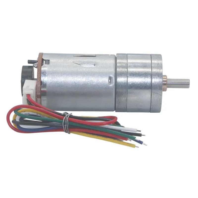 Motor de engrenagem com codificador de velocidade, motor de engrenagem de momento forte, 25GA-370 24V DC