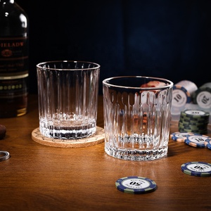 Rõ ràng khắc đá cốc thanh tinh thần ly 10oz cổ điển dọc sọc Whisky Kính - Product Image 2