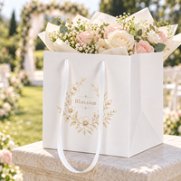Sac en papier personnalisé avec logo pour bouquet de mariage, emballage de cadeaux floraux sur mesure et décorations de cérémonie